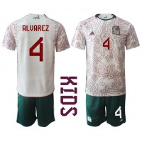 Camisa de Futebol México Edson Alvarez #4 Equipamento Secundário Infantil Mundo 2022 Manga Curta (+ Calças curtas)